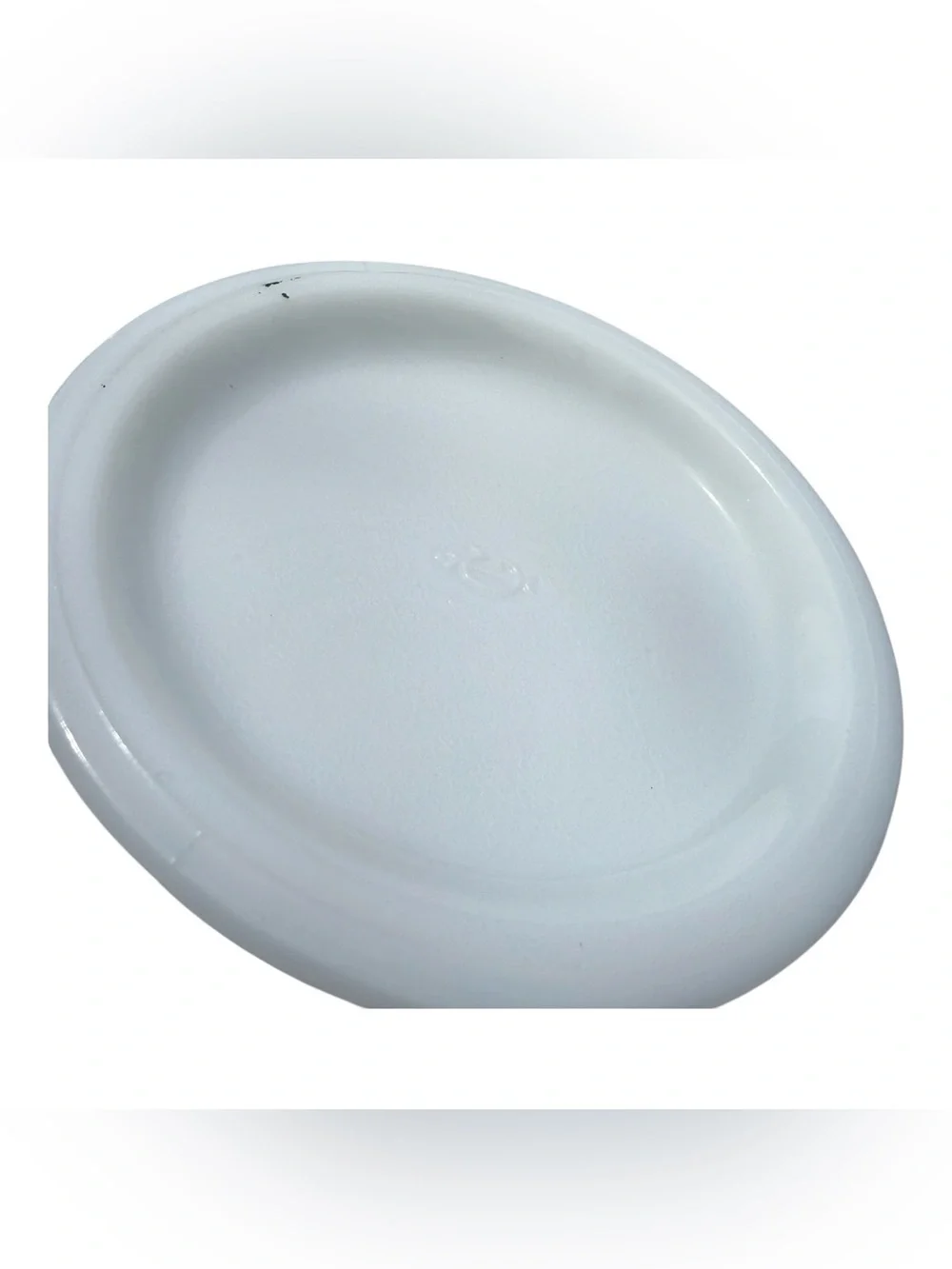 Vintage Milk Glass Scenic Cottage Relief Serving Platter Greek Key Oval Plate
